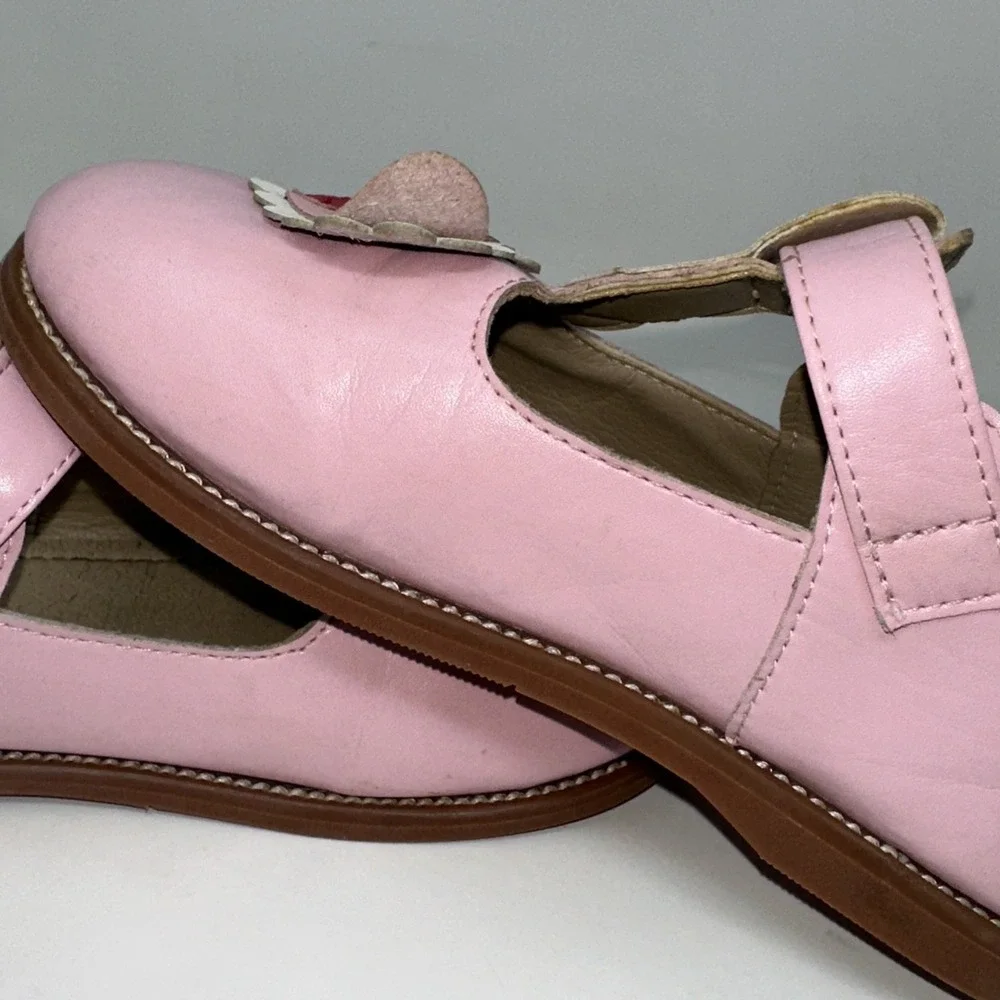 PLGELGTOXI Toddler Girls‎ Pink Leather Heart T-Strap Mary Jane Shoes - Size 12
